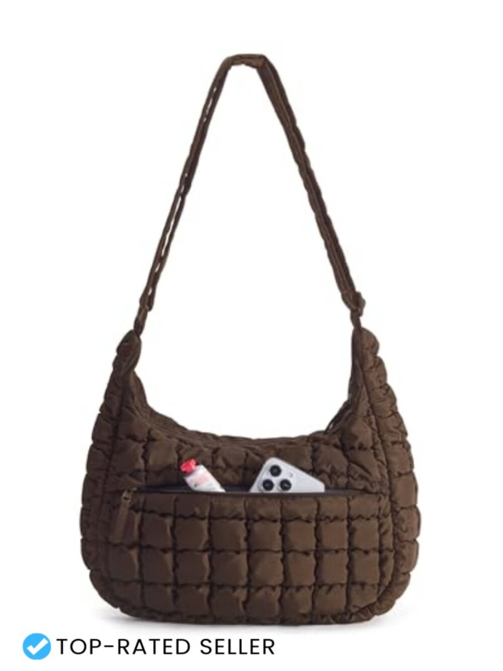 Quilted Crossbody Bag Lightweight Travel Hobo Adjustable Strap